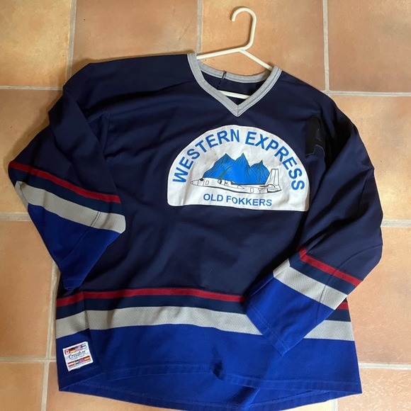 🦩3 for $30 🦩 Vintage hockey jersey - Western Express Old Fokkers - Picture 1 of 3